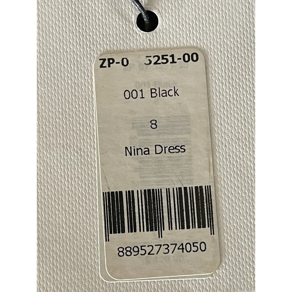 ZAC  Zac Posen Nina V Neck Pencil Knee Length Black‎ Dress Size 8 New